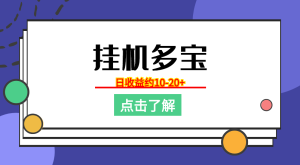 挂机多宝 单机日收益几十+ 适合工作室批量-副业吧创业