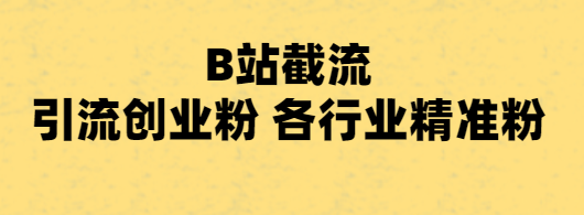 B站截流 引流创业粉 各行业精准粉 附软件-副业吧创业