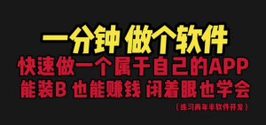 网站封装教程 1分钟做个软件 有人靠这个月入过万 保姆式教学 看一遍就学会-副业吧创业