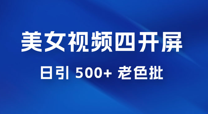 抖音美女视频四开屏玩法：发一个爆一个，日引 500+ 老色批-副业吧创业