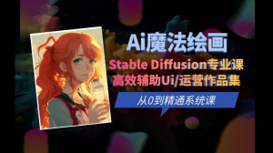 AI 魔法绘画 Stable Diffusion 专业课：高效辅助 UI 运营作品集，精通系统课-副业吧创业