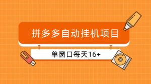 全新拼多多全自动采集挂机项目，单窗口日收益16+-副业吧创业