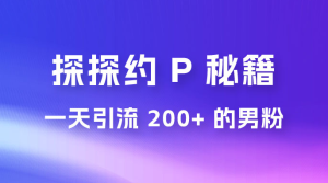 靠探探约 P 秘籍，一天引流 200+ 的男粉，日赚1000+，就是这么玩的-副业吧创业