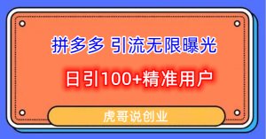 【最新】拆解拼多多如何日引100+精准用户-副业吧创业