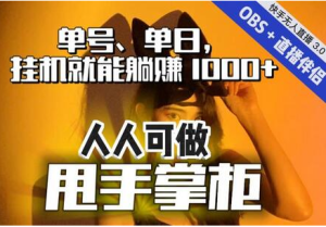 快手、抖音“无人直播”单号单日挂机就能躺赚1000+，这次我就把这当“甩手掌柜”的秘密教给你，人人可做！-副业吧创业