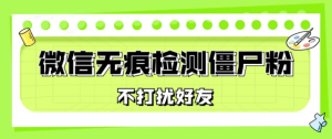 微信无痕检测僵尸粉，操作简单，两个命令即可自动检测僵尸粉-副业吧创业