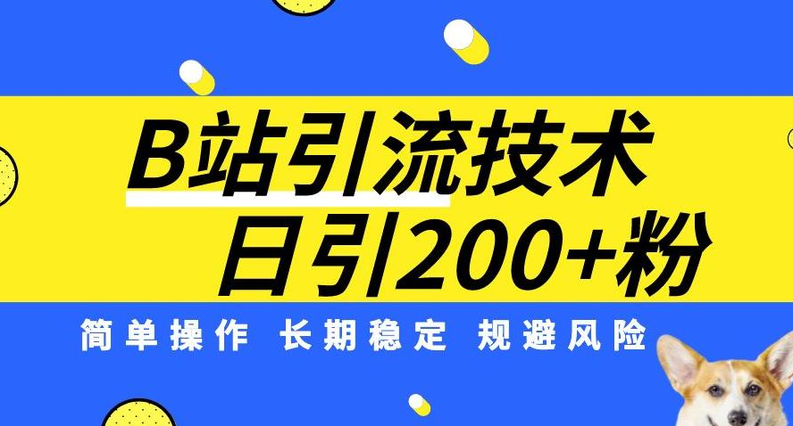 B站引流技术：每天引流200精准粉，简单操作，长期稳定，规避风险-副业吧创业