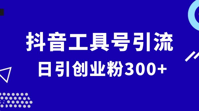 抖音工具号引流玩法，日引创业粉 300+-副业吧创业