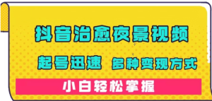 抖音治愈系夜景视频，起号迅速，多种变现方式，小白轻松掌握（附120G素材）-副业吧创业