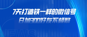 再也不用愁没有客源了 7天打造铁一样的微信号日加300好友不频繁-副业吧创业