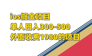 iso掘金小游戏单人 日入300-500外面收费1980的项目-副业吧创业