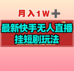 【揭秘】月入1W+最新快手无人直播挂短剧玩法-副业吧创业