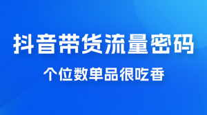 撬开抖音带货流量的终极密码，个位数单品很吃香，新手容易操作-副业吧创业