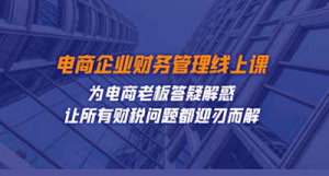 电商企业-财务管理线上课：为电商老板答疑解惑-让所有财税问题都迎刃而解-副业吧创业