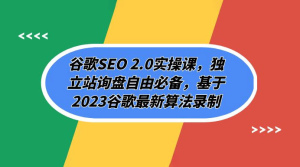 谷歌 SEO 2.0 实操课：独立站询盘自由必备，基于 2023 谷歌最新算法录制（共 94 节）-副业吧创业