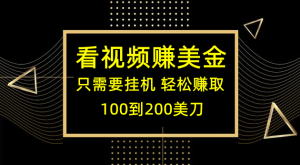 看视频就能躺赚美金 只需要挂机 轻松赚取100到200美刀 可以直接提现！-副业吧创业