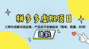 拼多多虚拟项目：三两句话解决选品难，一个方法判断产品容不容易被投诉，产品会不会被起诉（简单、粗暴、好用）-副业吧创业