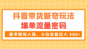 抖音带货新奇玩法，爆单流量密码，新手轻松入局，小白也能日入 300+-副业吧创业