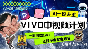 一周收益 1w+ 的 VIVO 中视频计划，用 AI 一键去重，狂赚平台奖金（教程+素材）-副业吧创业