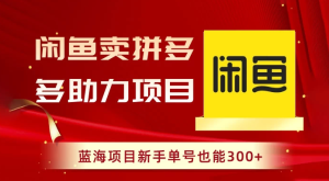 闲鱼卖拼多多助力项目，蓝海项目新手单号也能 300+-副业吧创业