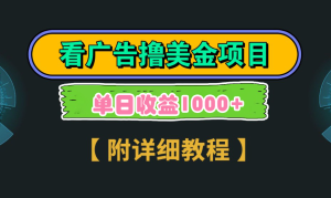 Google看广告撸美金，3分钟到账2.5美元 单次拉新5美金，多号操作，日入1千+-副业吧创业