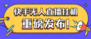 2024 年快手无人直播挂机新人23小时躺赚315-副业吧创业