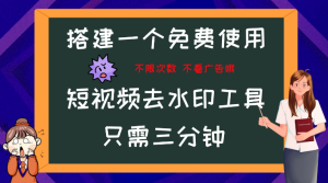 搭建属于自己的短视频去水印工具，轻松上手，两分钟完成-副业吧创业